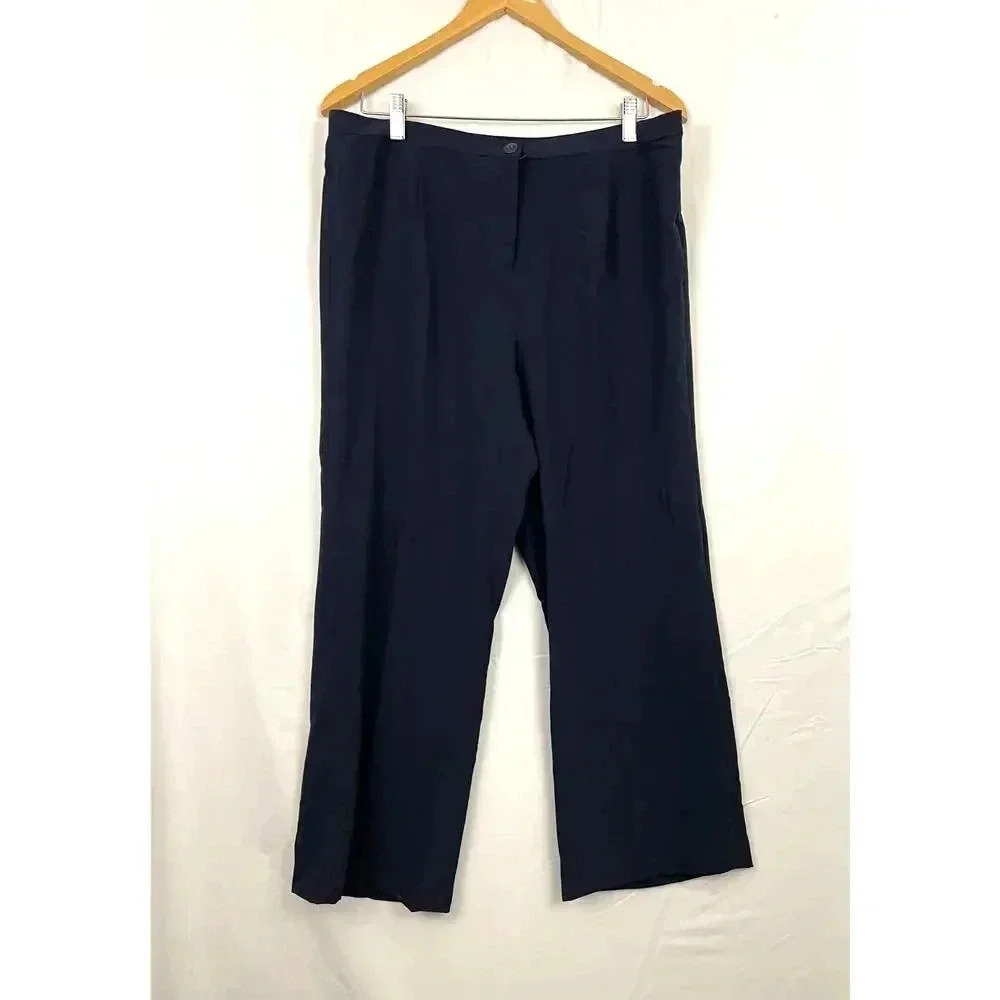 Pendleton Slacks Pants Womens Sz 14 Dark Blue Work‎ Polyester